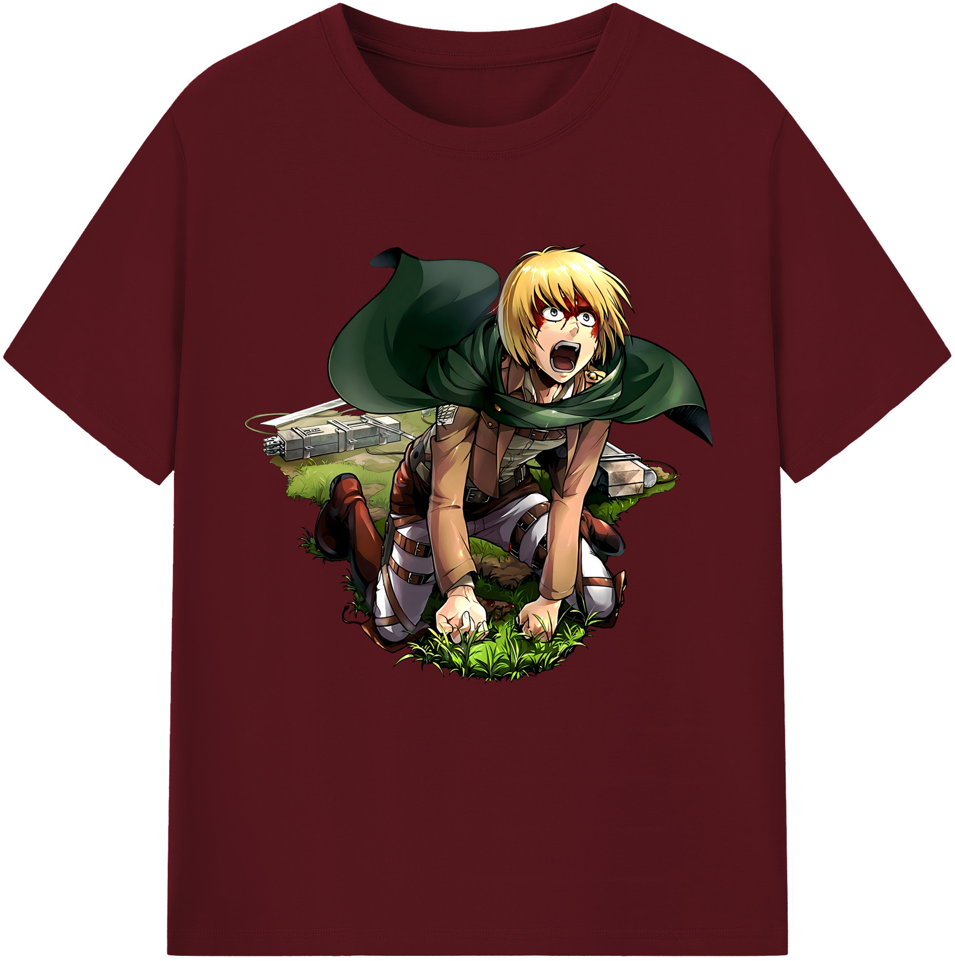（画像用） 進撃の巨人 アルミン·アルレルト Attack on Titan Armin Arlert 綿100％半袖Tシャツ（フロントプリント）